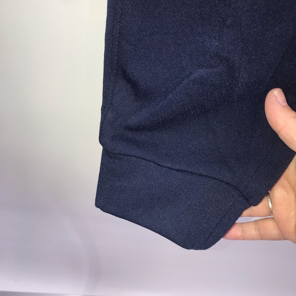 🆕Navy Sweatsuit Jogger Loungewear CropTop Zip Front Coat & Pants W/Pockets - Picture 10 of 13